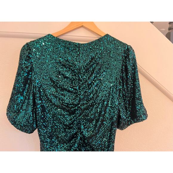 NWT City Chic Sequin Mini Dress Womens Sz 18 Green Y2K Glam Party Cocktail - Picture 14 of 16
